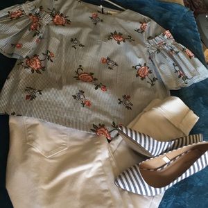 Merona Nautical striped heels